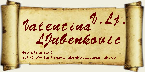 Valentina LJubenković vizit kartica